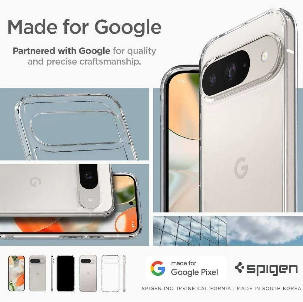 Google Pixel 9 / 9 Pro Spigen Ultra Hybrid Crystal Clear dėklas telefonui skaidrus