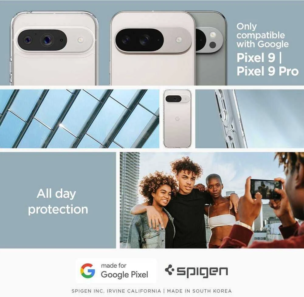 Google Pixel 9 / 9 Pro Spigen Ultra Hybrid Crystal Clear dėklas telefonui skaidrus