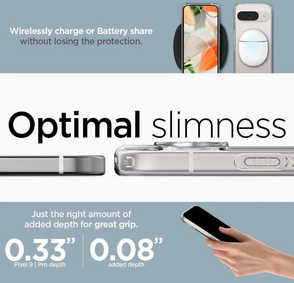 Google Pixel 9 / 9 Pro Spigen Ultra Hybrid Crystal Clear dėklas telefonui skaidrus