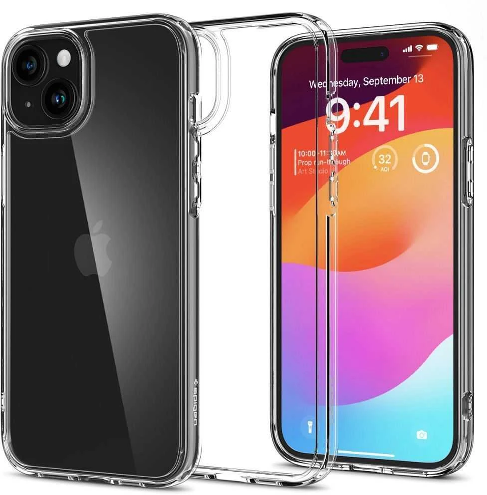 Spigen Ultra Hybrid dėklas skirtas Apple iPhone 15, spalva - Crystal Clear