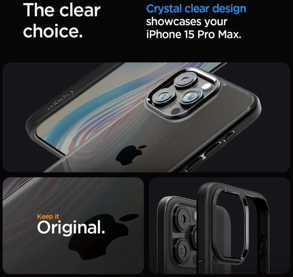 Spigen Ultra Hybrid Apple iPhone 16 Pro Max – dėklas telefonui juodos matinės spalvos
