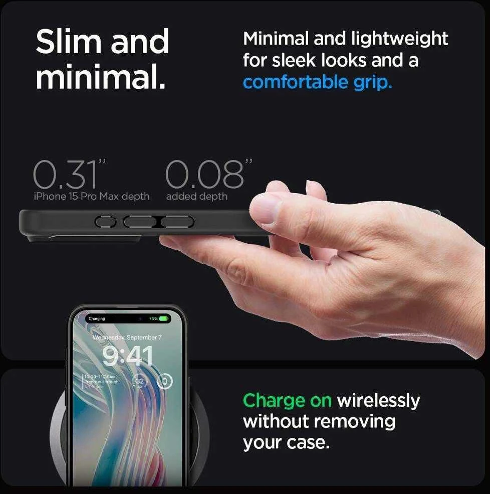 Spigen Ultra Hybrid Apple iPhone 16 Pro Max – dėklas telefonui juodos matinės spalvos