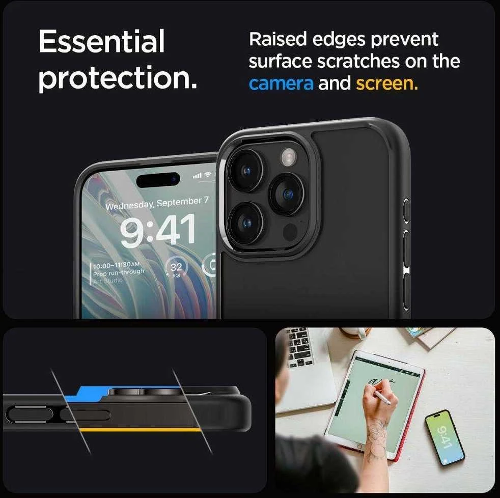 Spigen Ultra Hybrid Apple iPhone 16 Pro Max – dėklas telefonui juodos matinės spalvos