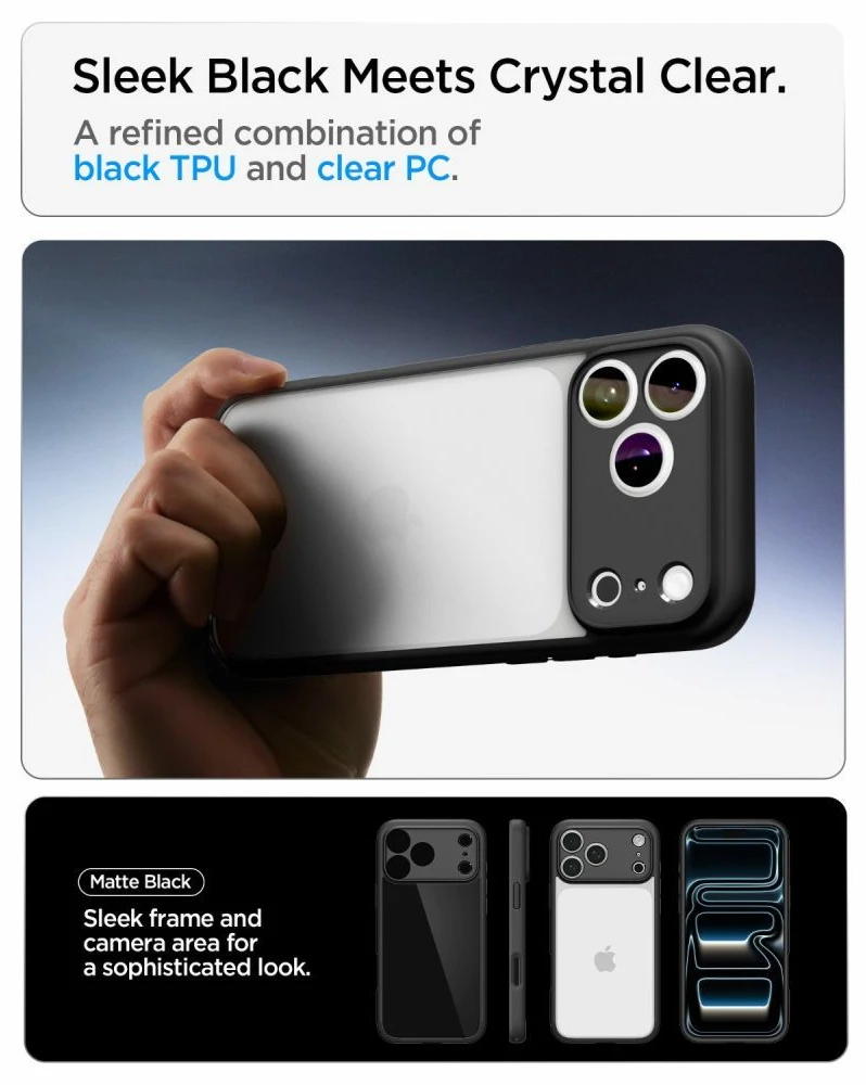 Dėklas SPIGEN case ULTRA HYBRID for IPHONE 18 Pro Max / 17 Pro Max matte juodas