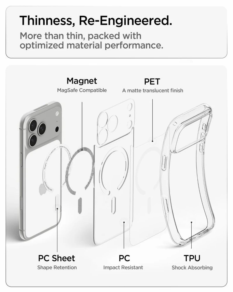 Dėklas Spigen Ultra Hybrid MagSafe case for iPhone 18 Pro / 17 Pro - frost baltas
