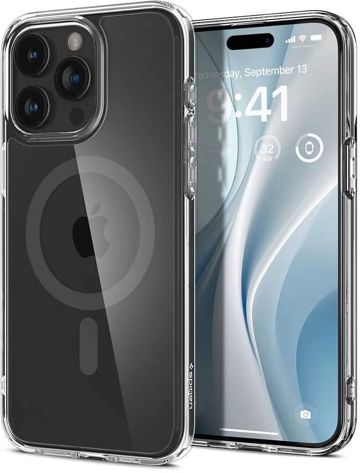 Spigen Ultra Hybrid (MagFit) dėklas skirtas Apple iPhone 15 Pro Max, spalva - Frost Black