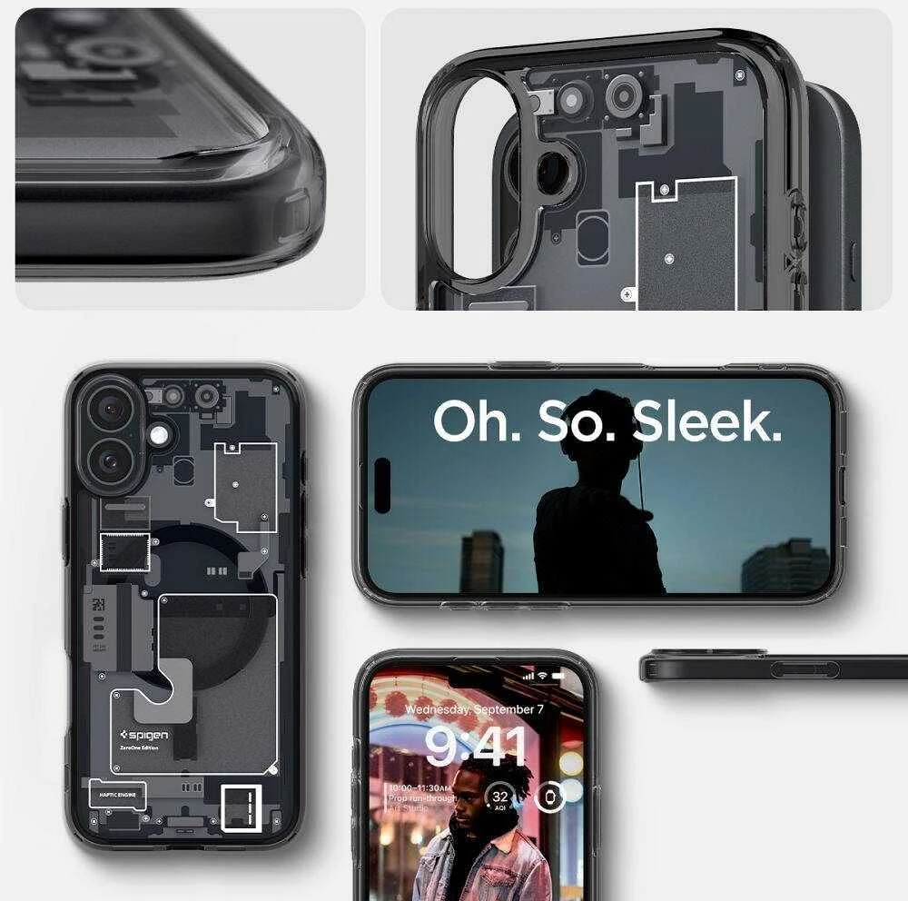 Spigen Ultra Hybrid MagSafe Zero One Apple iPhone 16 – dėklas telefonui pilkos spalvos