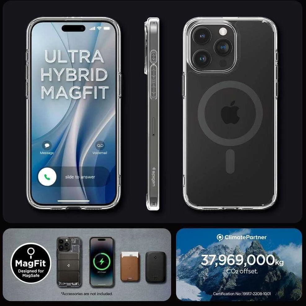 Spigen Ultra Hybrid Mag MagSafe Apple iPhone 16 Pro Max – dėklas telefonui pilkos spalvos