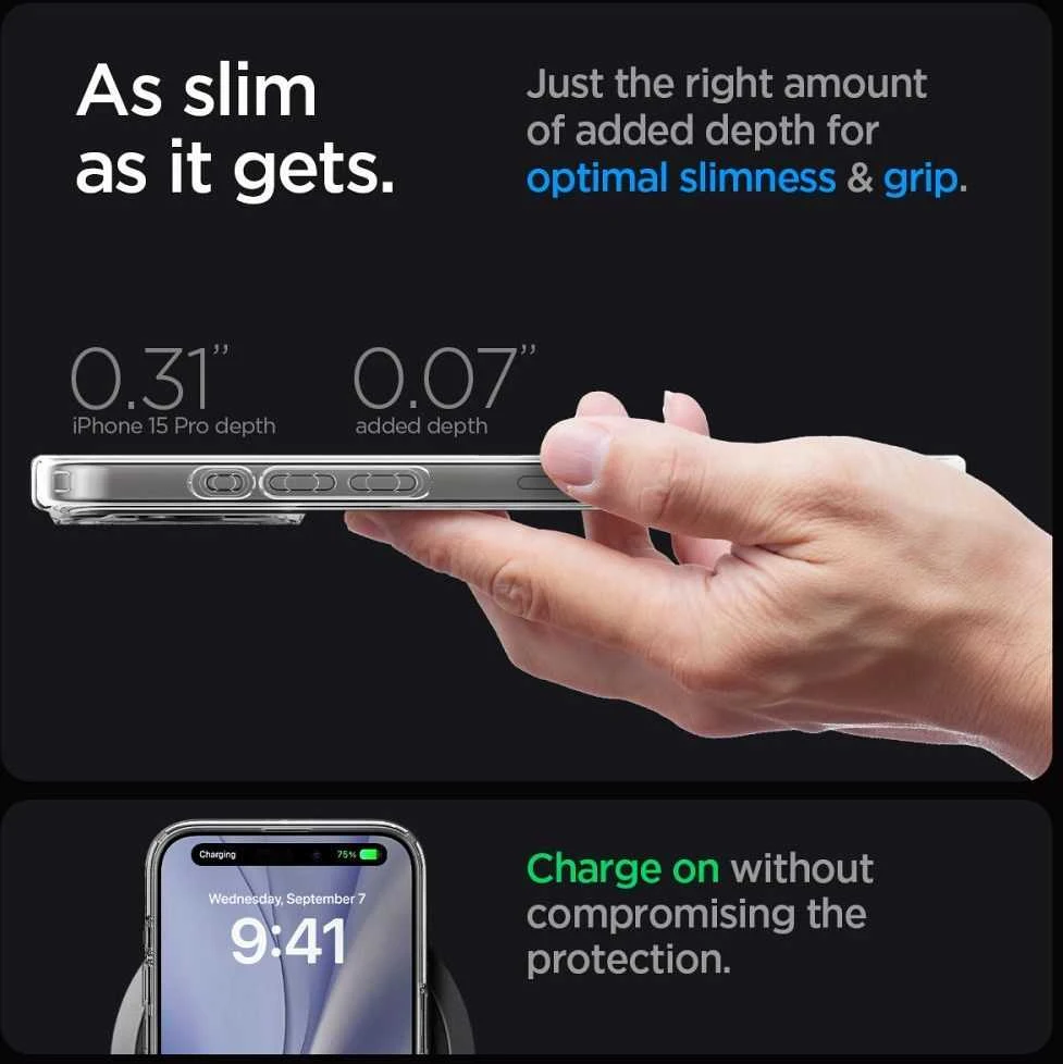 Spigen Ultra Hybrid Zero One (MagFit) dėklas skirtas Apple iPhone 15 Pro, spalva - Zero One White