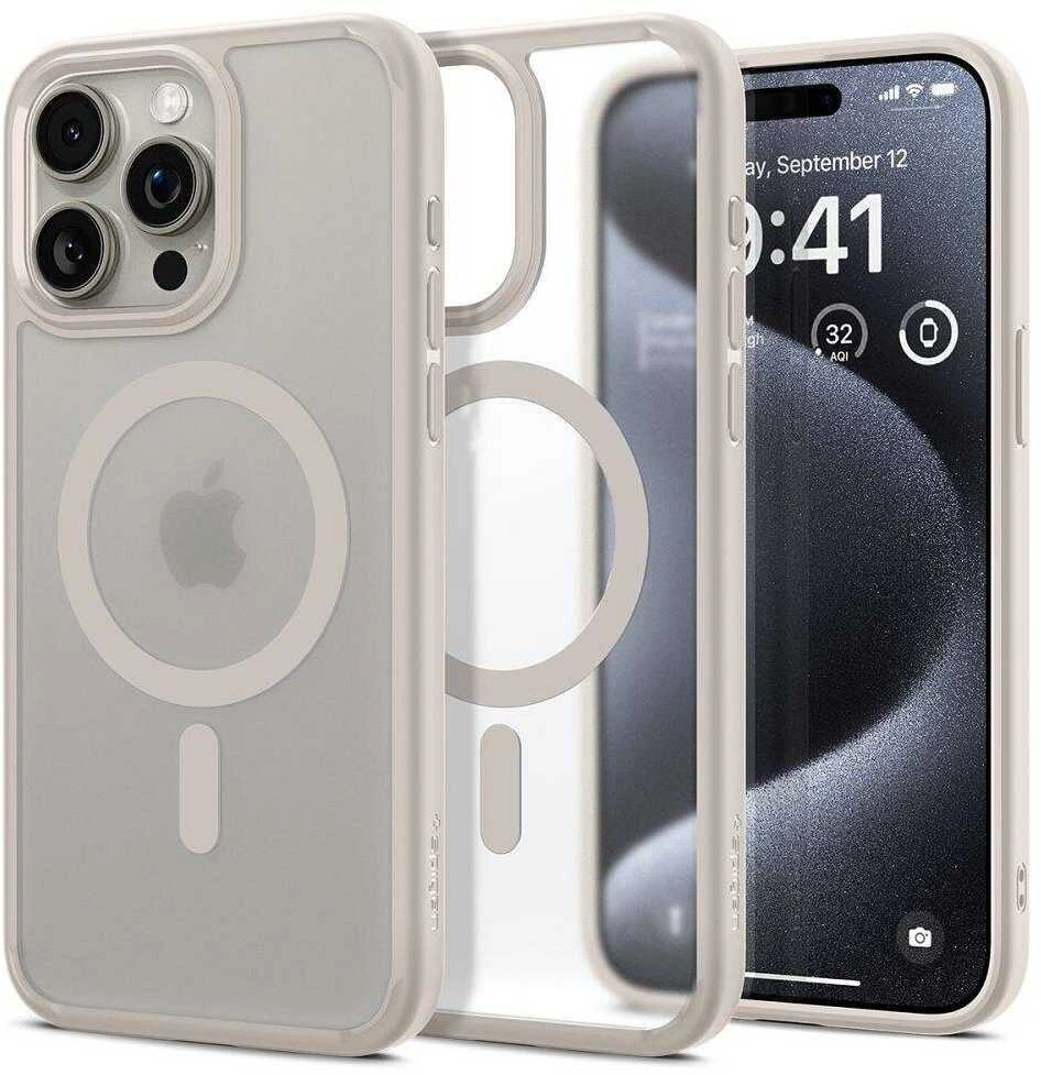 Spigen Ultra Hybrid Mag MagSafe Apple iPhone 16 Pro Max – dėklas telefonui titano spalvos