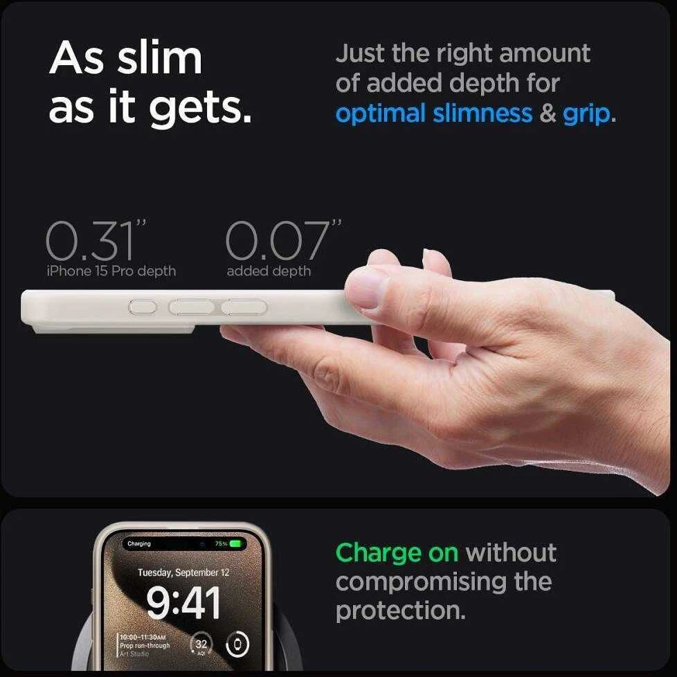 Spigen Ultra Hybrid Mag MagSafe Apple iPhone 16 Pro Max – dėklas telefonui titano spalvos