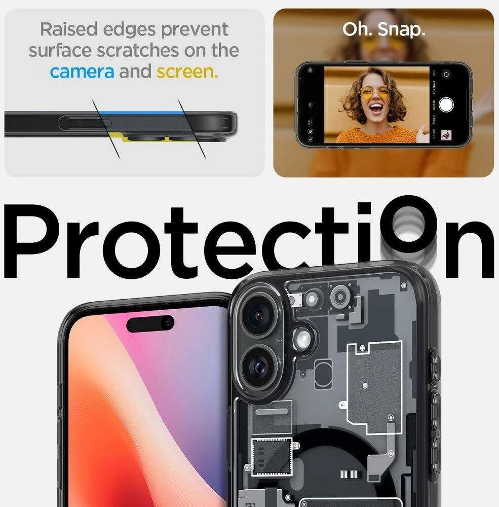 Spigen Ultra Hybrid MagSafe Zero One Apple iPhone 16 – dėklas telefonui pilkos spalvos
