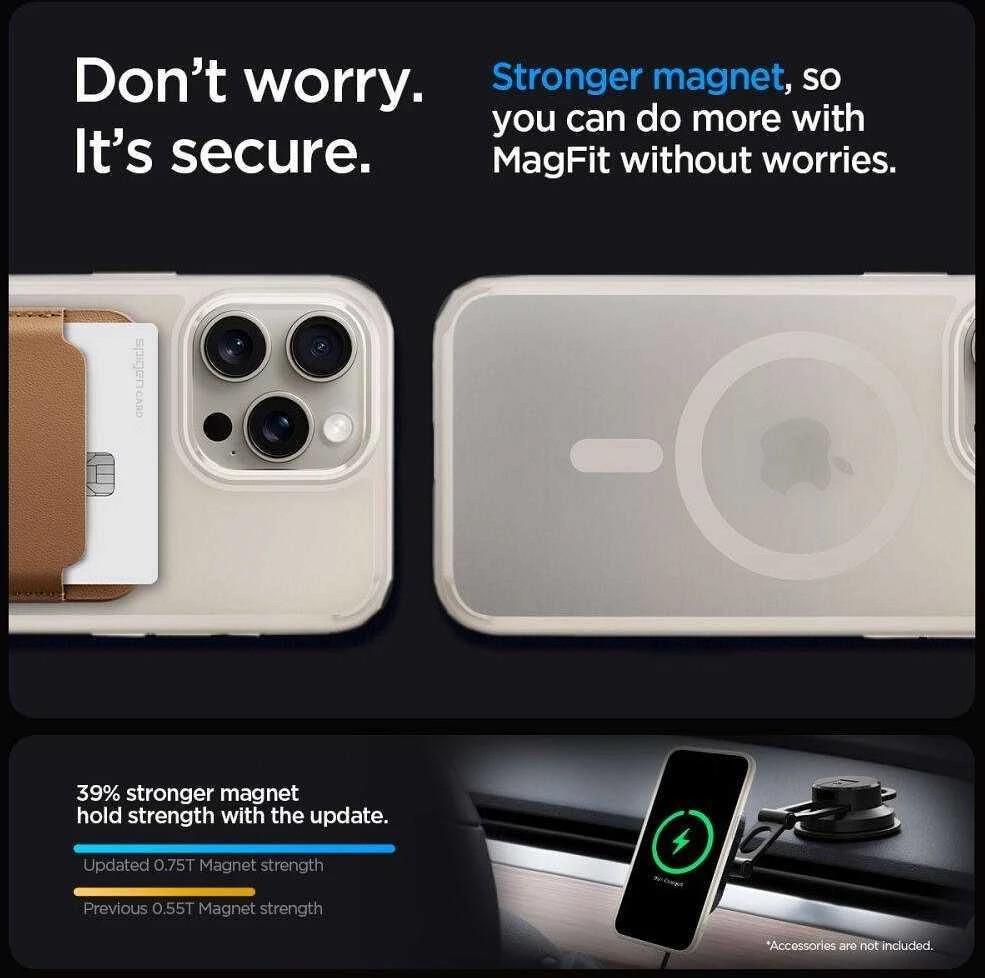 Spigen Ultra Hybrid Mag MagSafe Apple iPhone 16 Pro Max – dėklas telefonui titano spalvos