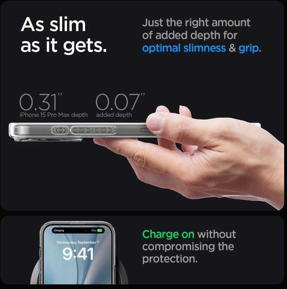 Spigen Ultra Hybrid Mag MagSafe Apple iPhone 16 Pro Max – dėklas telefonui pilkos spalvos