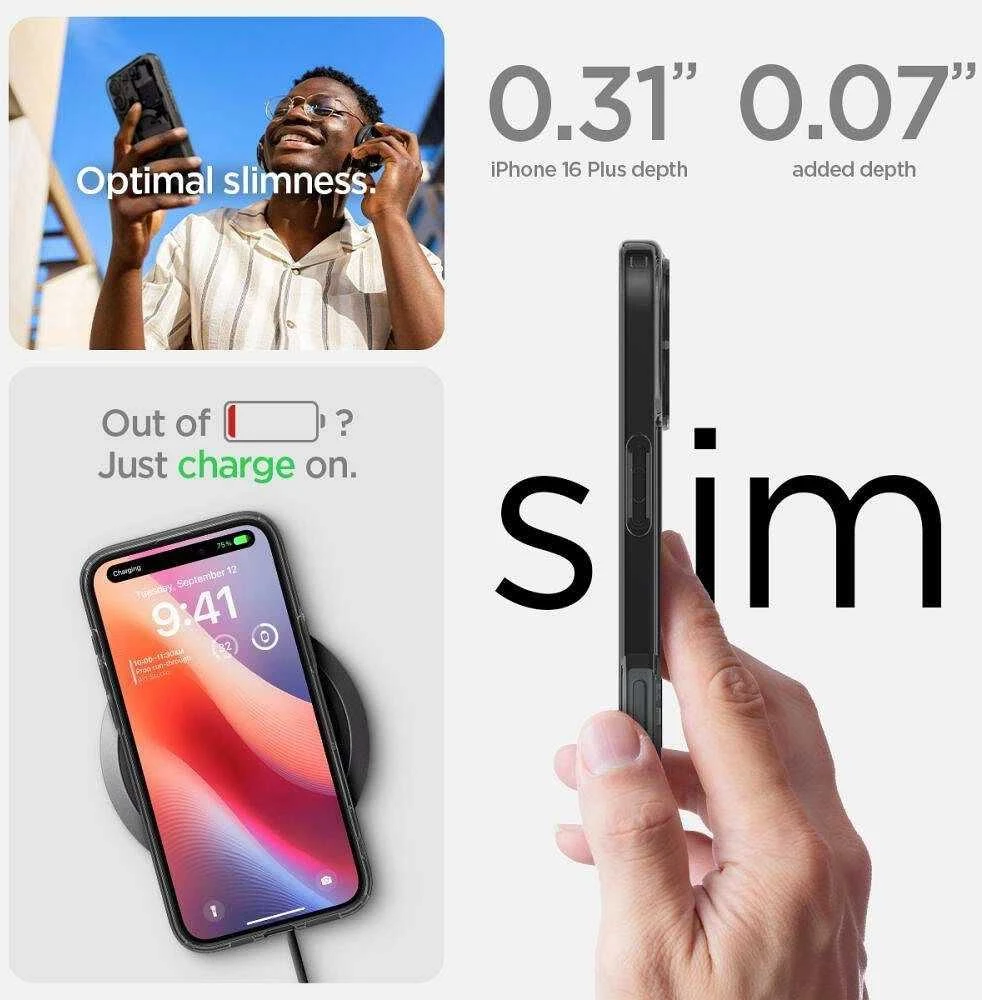Spigen Ultra Hybrid MagSafe Zero One Apple iPhone 16 – dėklas telefonui pilkos spalvos
