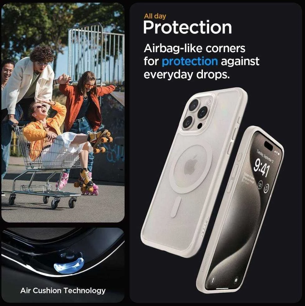 Spigen Ultra Hybrid Mag MagSafe Apple iPhone 16 Pro Max – dėklas telefonui titano spalvos