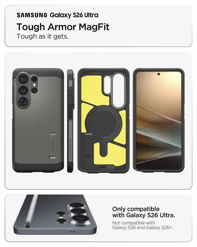 Spigen Liquid Air dėklas skirtas Samsung Galaxy S26+ – Matte juodos spalvos