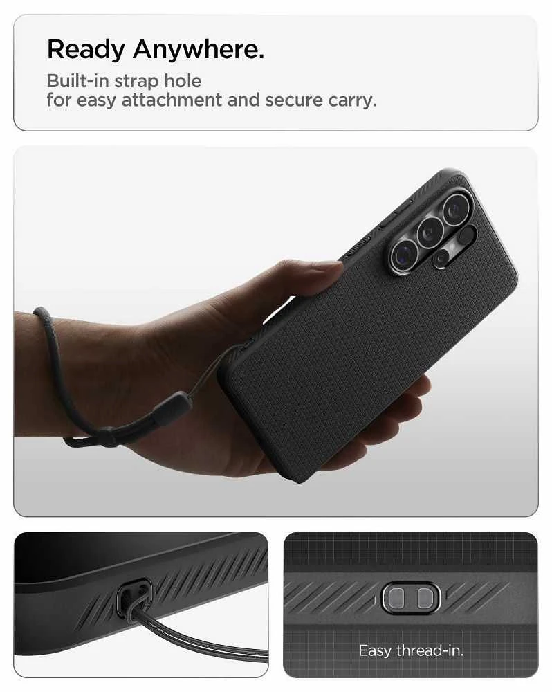 Spigen Liquid Air dėklas skirtas Samsung Galaxy S26 Ultra – juodos spalvos