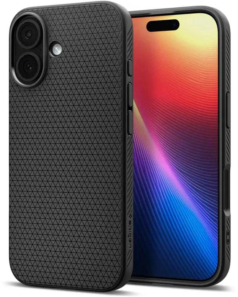 „Spigen Liquid Air“ dėklas, skirtas iPhone 17 – matinis juodas
