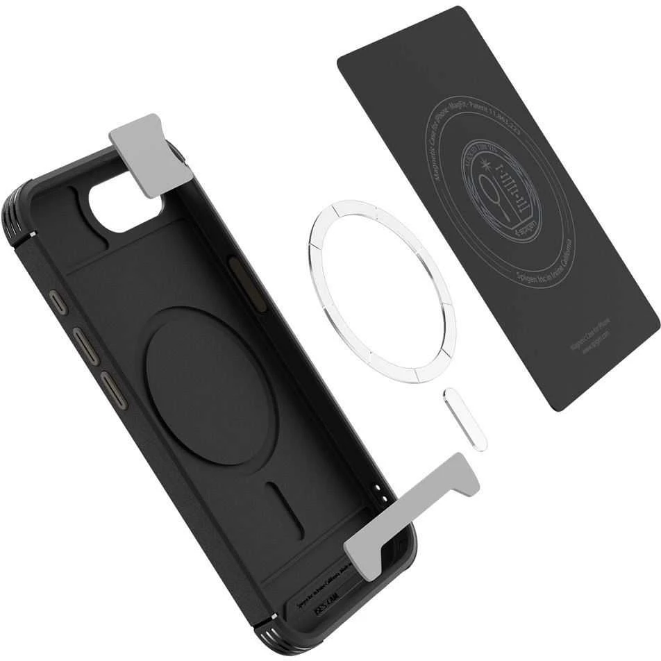 „Spigen Rugged Armor MagSafe“ dėklas, skirtas „iPhone 16e / 17e“ - juodas