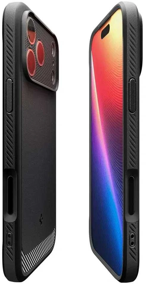 „Spigen Rugged Armor Mag MagSafe“ dėklas, skirtas iPhone 17 Pro Max – matinis juodas