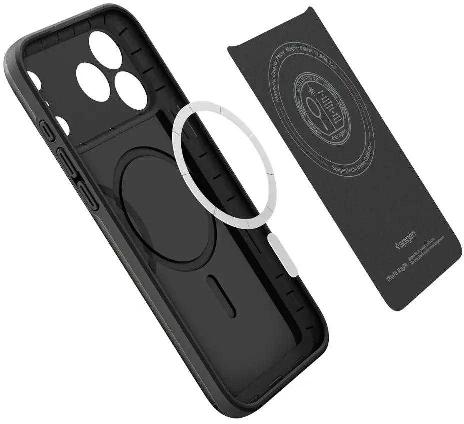 Dėklas Spigen Thin Fit MagSafe, juodas - iPhone 17 Pro Max
