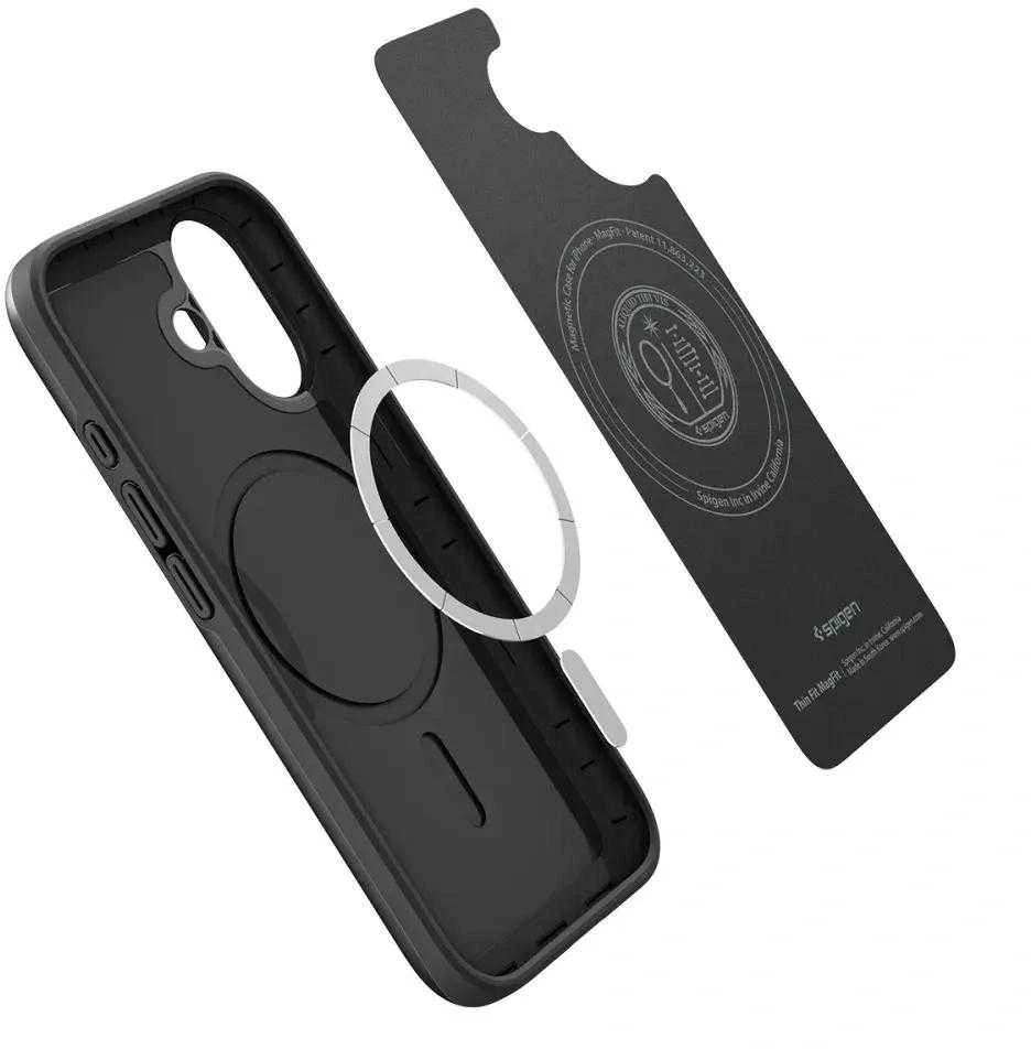 Spigen Thin Fit MagSafe dėklas skirtas Apple iPhone 17 – juodos spalvos