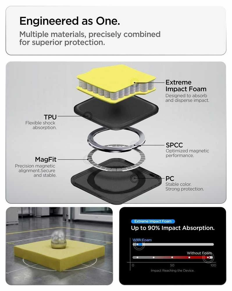 Spigen Tough Armor Mag MagSafe dėklas skirtas Samsung Galaxy S26 – pilkos spalvos