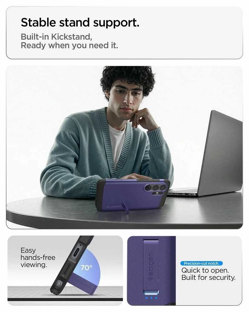 Spigen Tough Armor Mag MagSafe dėklas skirtas Samsung Galaxy S26 Ultra – violetinės spalvos
