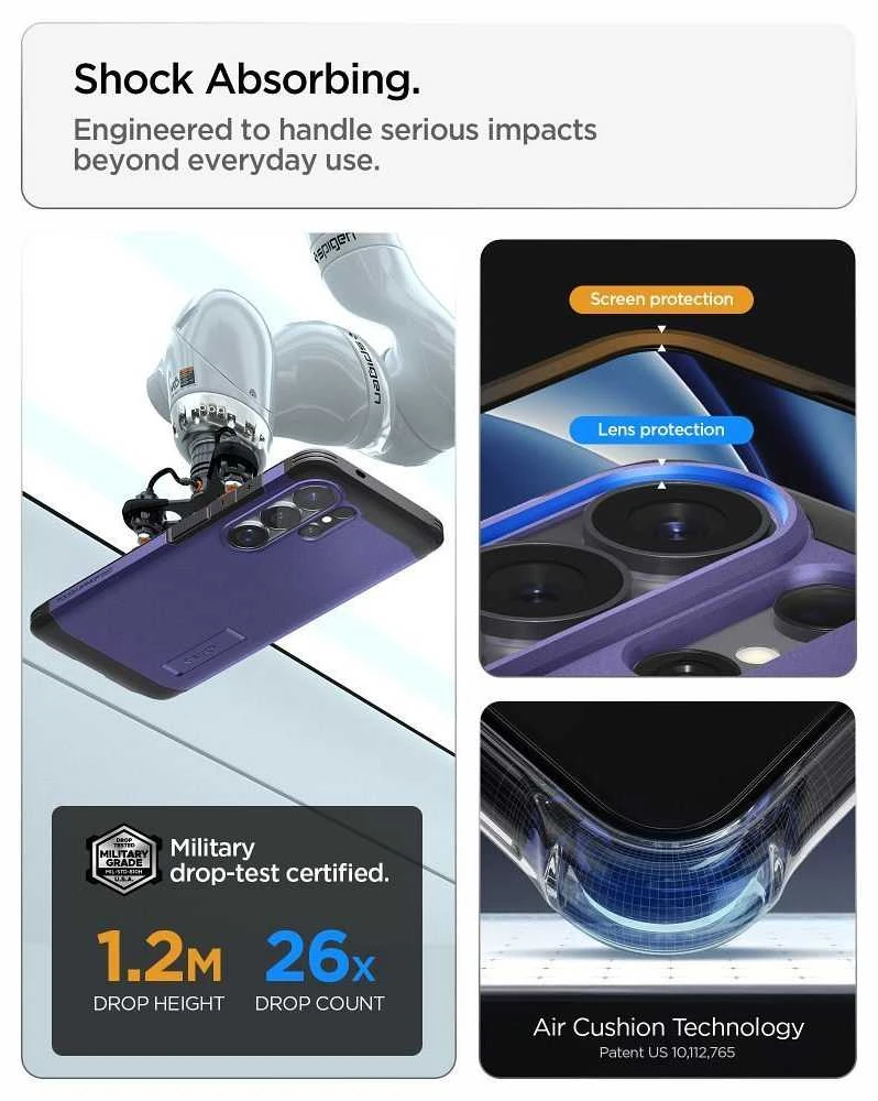 Spigen Tough Armor Mag MagSafe dėklas skirtas Samsung Galaxy S26 Ultra – violetinės spalvos