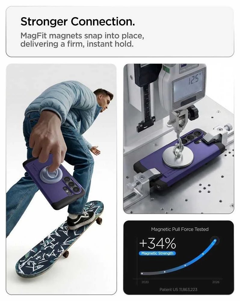 Spigen Tough Armor Mag MagSafe dėklas skirtas Samsung Galaxy S26 Ultra – violetinės spalvos