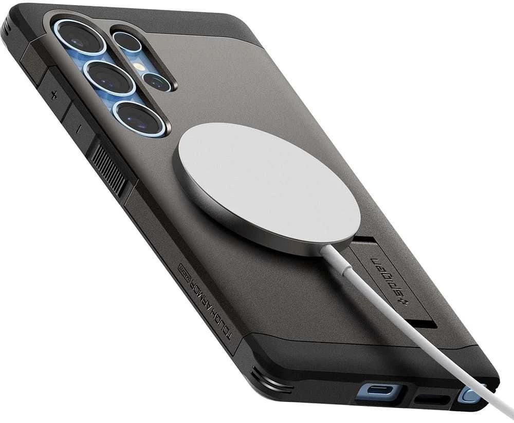 Spigen Tough Armor MagSafe Samsung Galaxy S25 Ultra – dėklas telefonui pilkos spalvos