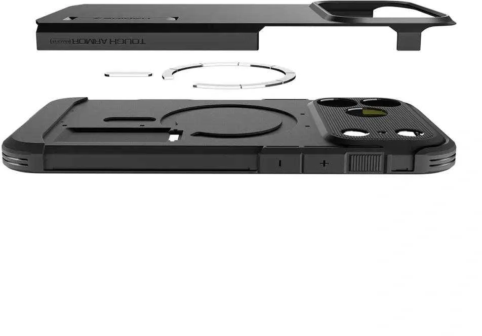 Spigen Tough Armor "T" MagSafe dėklas skirtas Apple iPhone 17 Pro – juodos spalvos