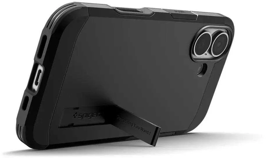 Spigen Tough Armor "T" MagSafe dėklas skirtas Apple iPhone 17 – juodos spalvos