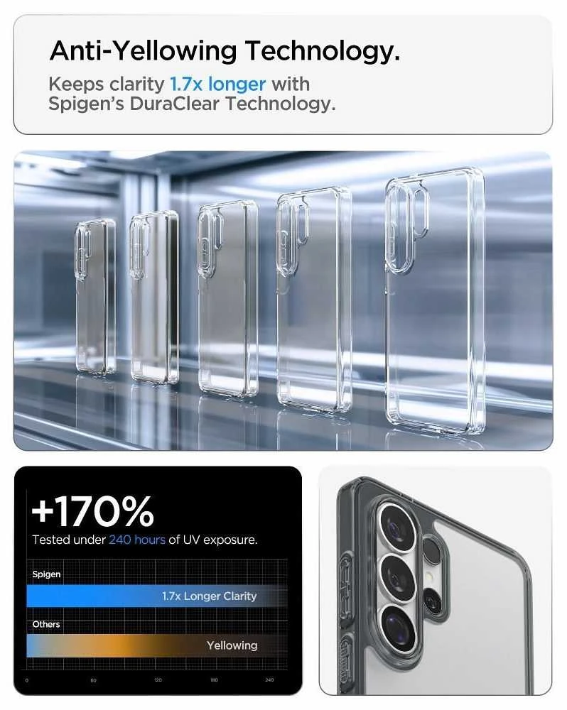Spigen Ultra Hybrid dėklas skirtas Samsung Galaxy S26 Ultra – pusiau skaidrus