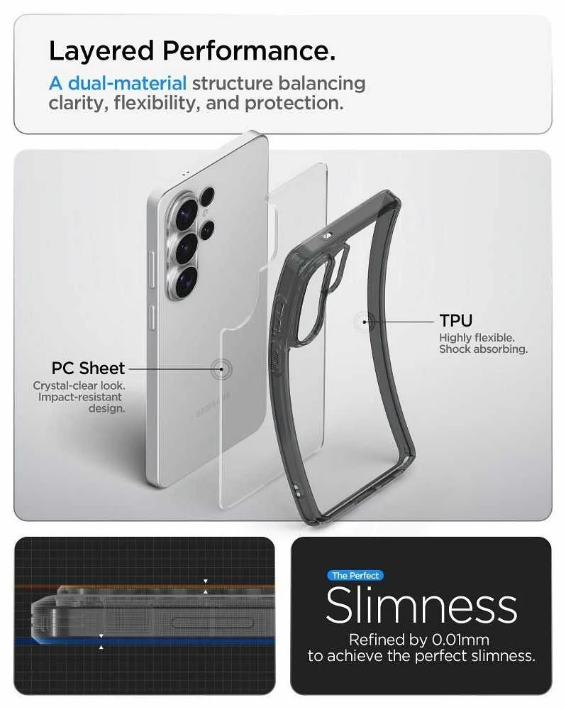 Spigen Ultra Hybrid dėklas skirtas Samsung Galaxy S26 Ultra – pusiau skaidrus