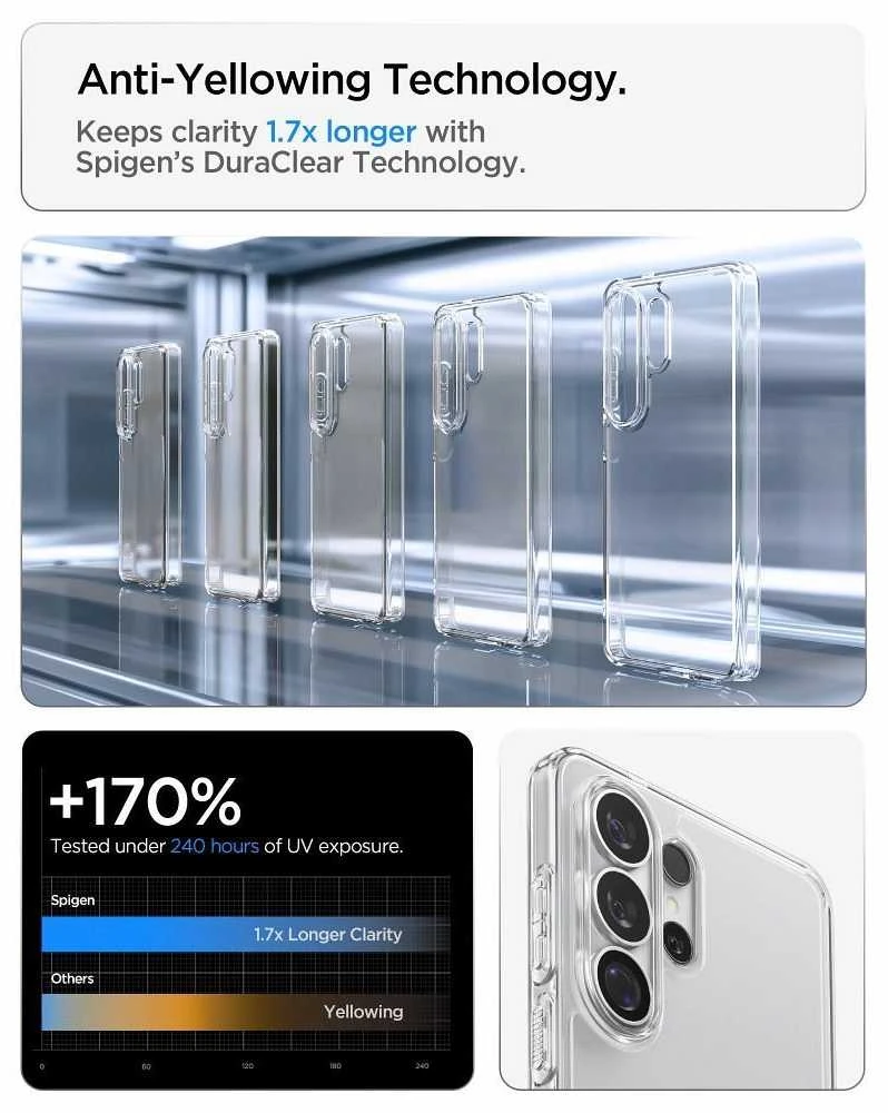 Spigen Ultra Hybrid dėklas skirtas Samsung Galaxy S26 Ultra – skaidrus