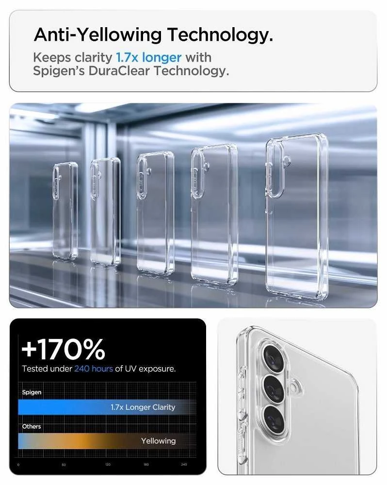 Spigen Ultra Hybrid dėklas skirtas Samsung Galaxy S26 – skaidrus