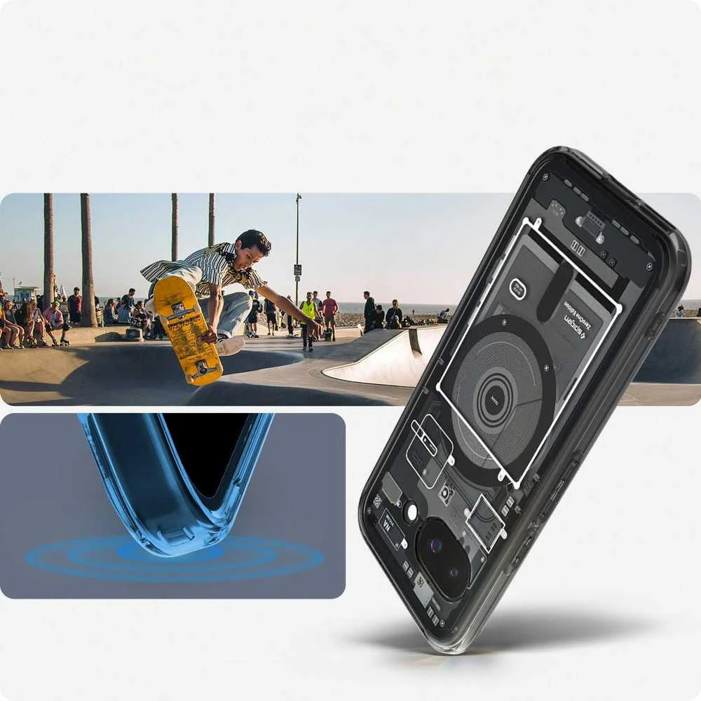 SPIGEN dėklas ULTRA HYBRID MAG suderinamas su MagSafe, skirtas GOOGLE PIXEL 9A zero one juodas