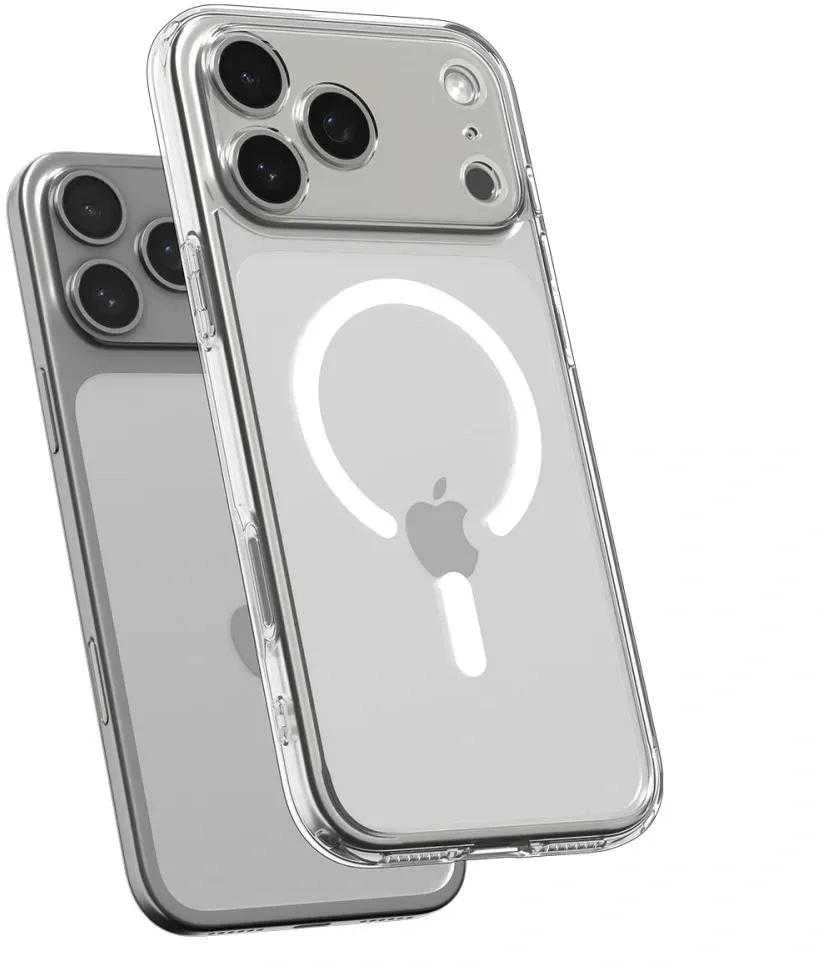Dėklas „Spigen Ultra Hybrid MagSafe“, skaidrus baltas - iPhone 17 Pro Max