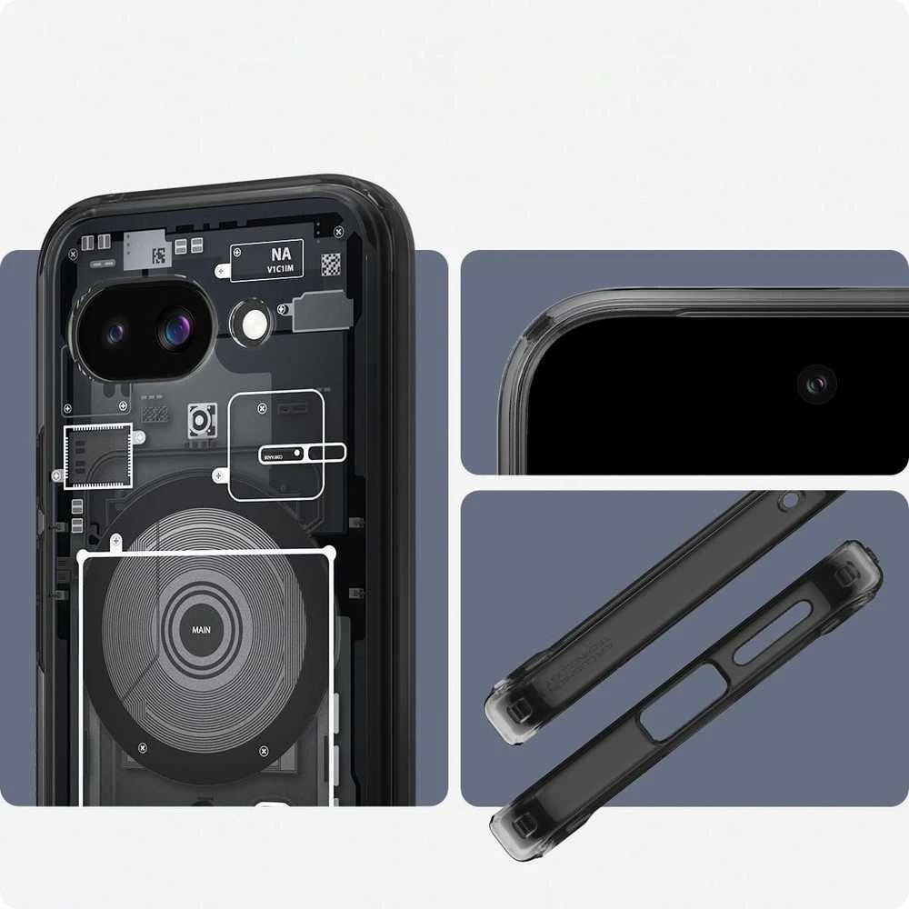 SPIGEN dėklas ULTRA HYBRID MAG suderinamas su MagSafe, skirtas GOOGLE PIXEL 9A zero one juodas