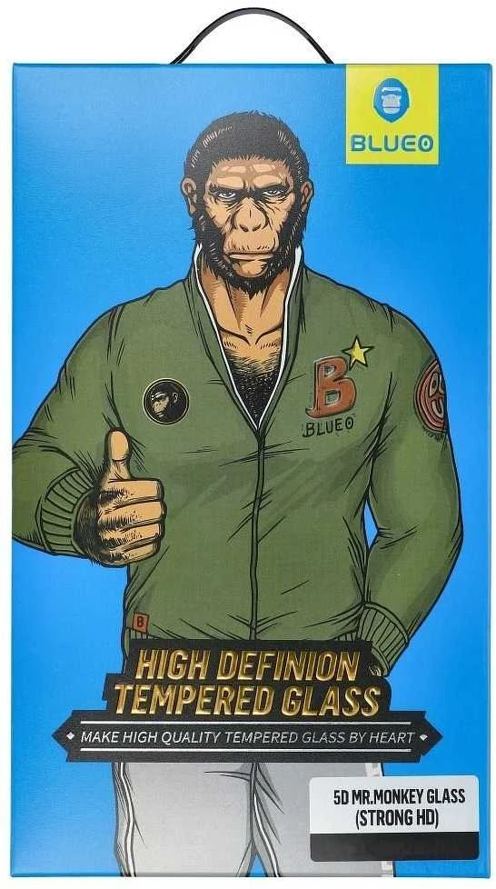 Blueo LCD apsauginis stikliukas 5D Mr. Monkey Glass (Strong HD) Apple iPhone 14 Pro juodas