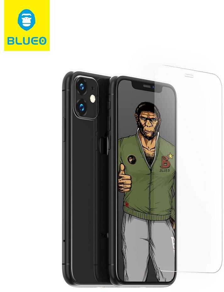 Blueo 5D Mr. Monkey Glass - skirtas Samsung Galaxy A14 4G / A14 5G juodas (Strong Lite)