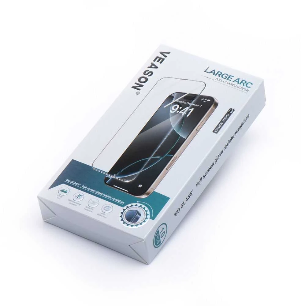 6D grūdintas stiklas Samsung S25 EDGE Pro telefonui Veason Glass (10in1 rinkinys) juodas