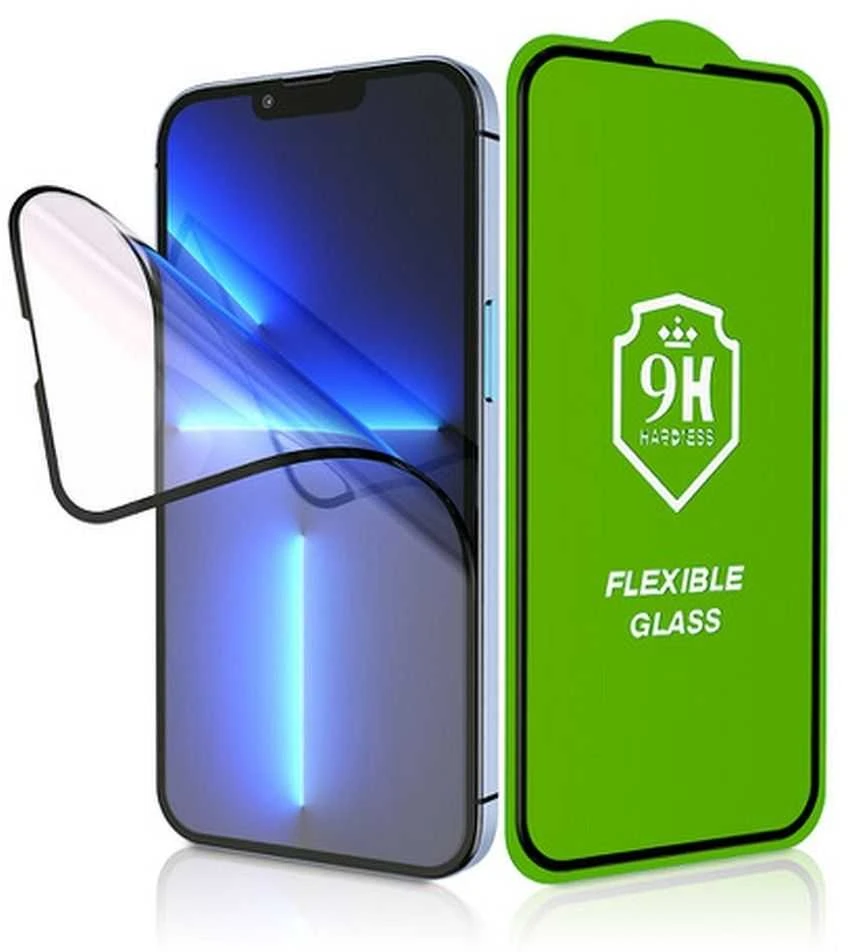 LCD apsauginis stikliukas Bestsuit Flexible Hybrid Glass 5D Samsung A326 A32 5G pritaikytas dėklui juodas