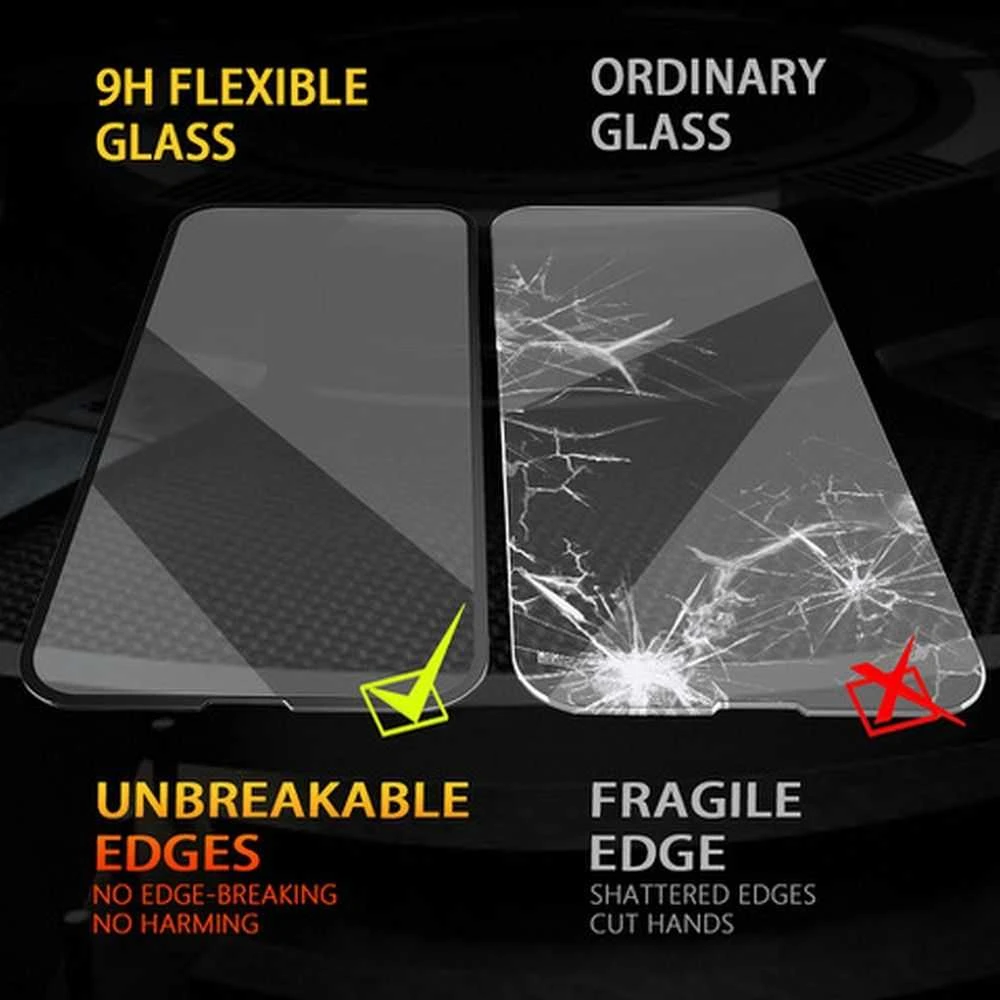 LCD apsauginis stikliukas Bestsuit Flexible Hybrid Glass 5D Samsung S942 S26 pritaikytas dėklui juodas