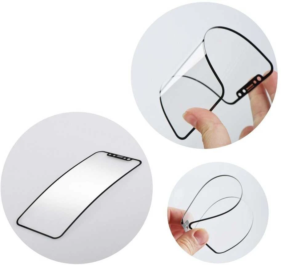 Bestsuit Flexible Hybrid Glass 5D skirtas Samsung Galaxy S10+ juodas (Hot Bending) – veikiantis pirštų atspaudų skaitytuvas