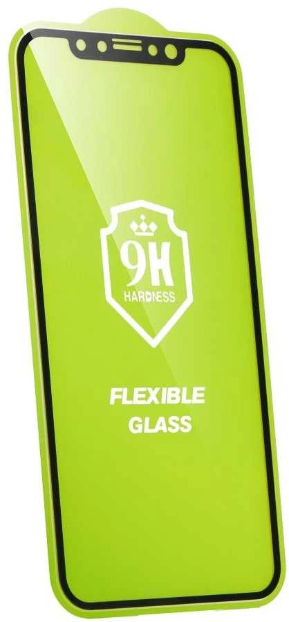 LCD apsauginis stikliukas Bestsuit Flexible Hybrid Glass 5D Apple iPhone 12 Mini pritaikytas dėklui juodas