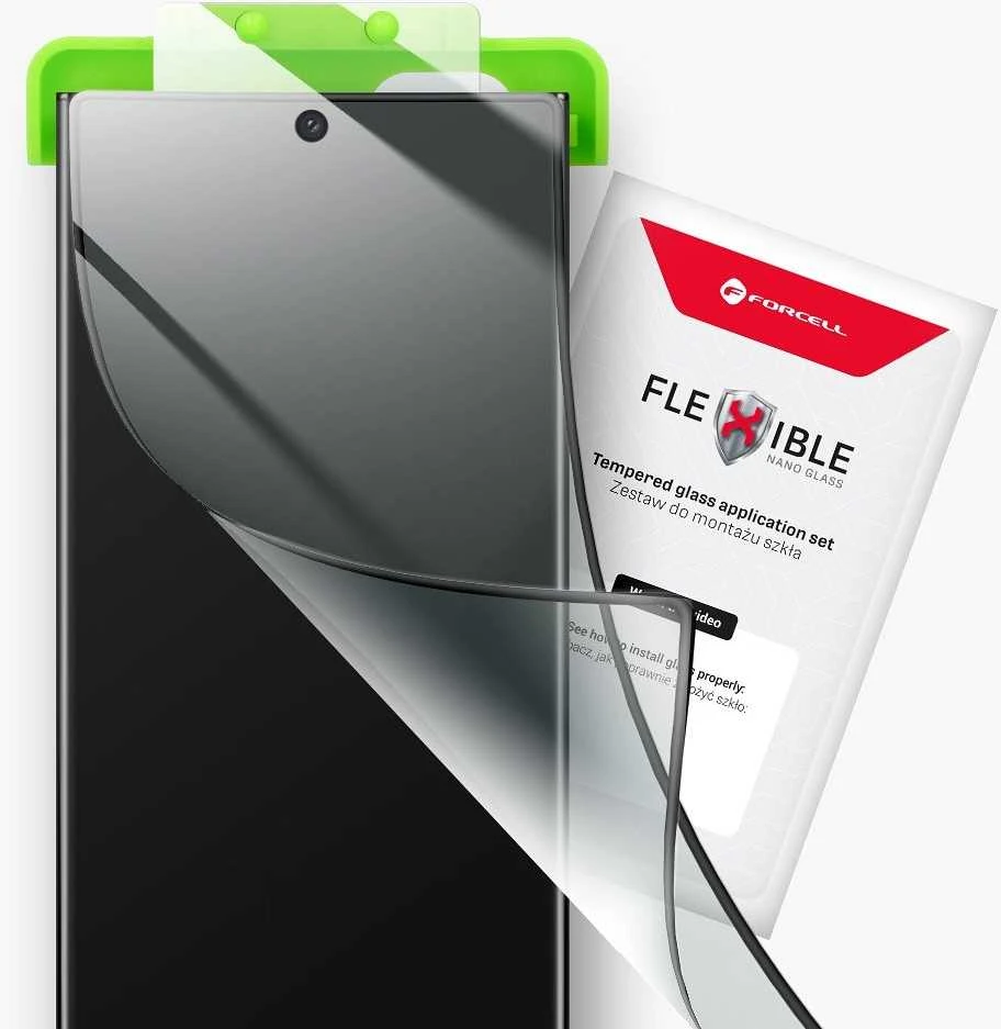 5D hibridinis stiklas, skirtas „Samsung A57 5G Forcell Flexible“ juodas