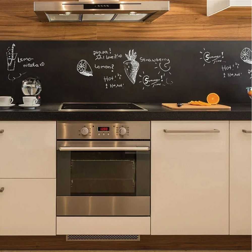 Falcon Adjustable self-adhesive chalk board for children 45 x 200 cm + chalk RC-K-340 juodas